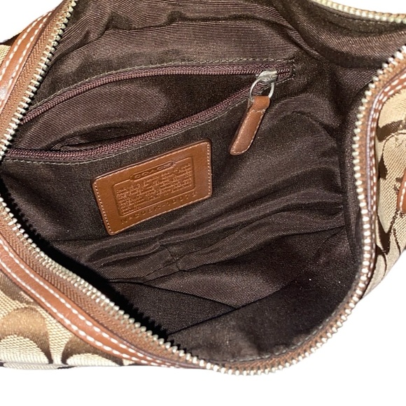 Coach Khaki Jacquard Signature Hobo 10073 - Picture 7 of 11